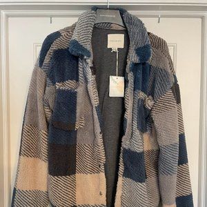 Blue, Gray, and Beige Thread & Supply Shacket - Size Large